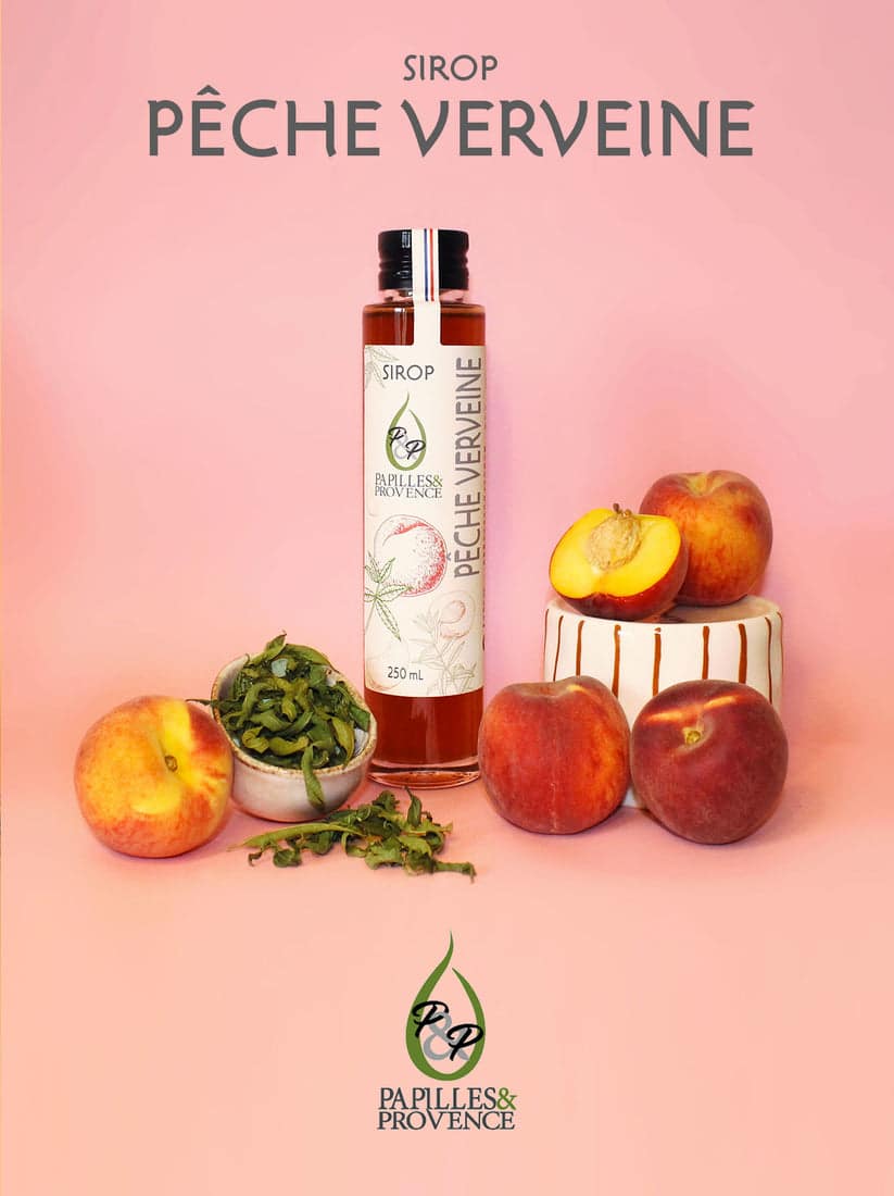 Papilles et provence - Sirop artisanal Pêche-Verveine – Image 1