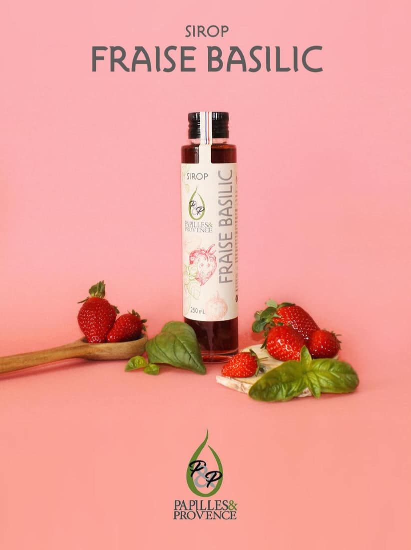 Papilles et provence - Sirop artisanal Fraise Basilic – Image 1