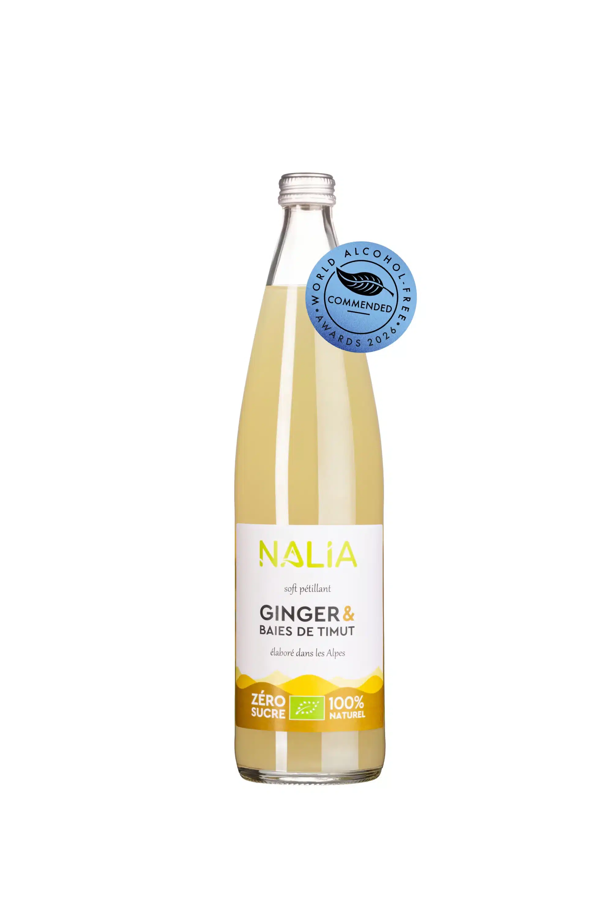 Nalia – Gingembre et Baies de Timut Zéro sucre 75cl - Gingembre