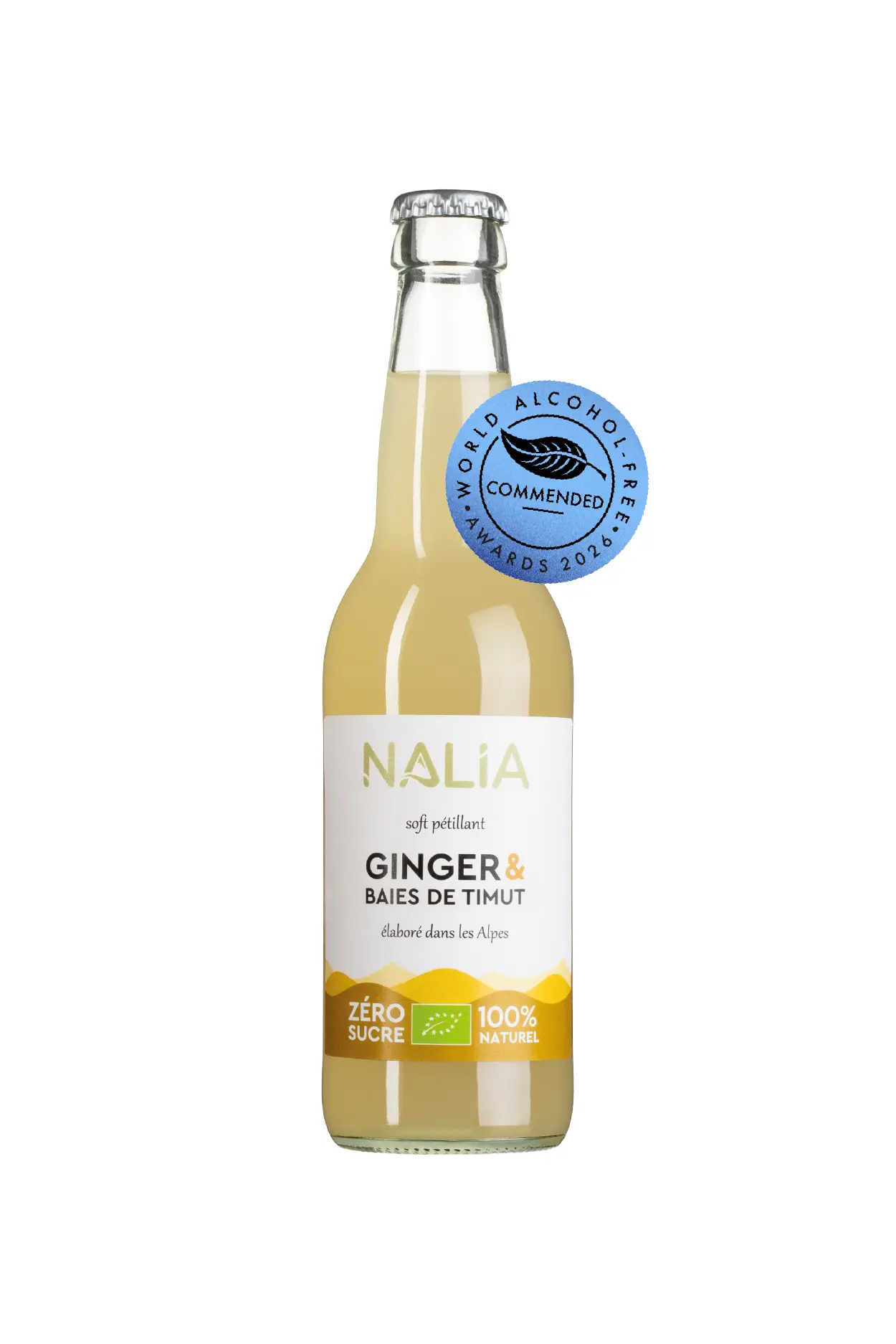 Nalia – Gingembre et Baies de Timut Zéro sucre 33cl – Image 1
